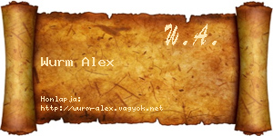 Wurm Alex névjegykártya